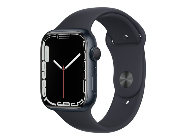 Apple Watch Series 7 (GPS) - 45 mm - midnight aluminum - smartwatch con fascia sportiva - fluoroelastomero - midnight