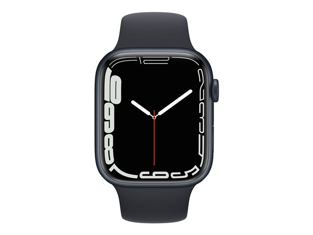 Apple Watch Series 7 (GPS) - 45 mm - midnight aluminum - smartwatch con fascia sportiva - fluoroelastomero - midnight - immagine 4